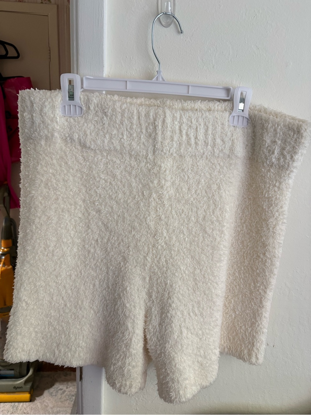 SKIMS Cream Bouclé High-Rise Lounge Shorts